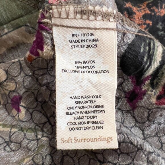 Soft Surroundings Women's Garden Floral Kimono/Cardigan Size L - Picture 5 of 7